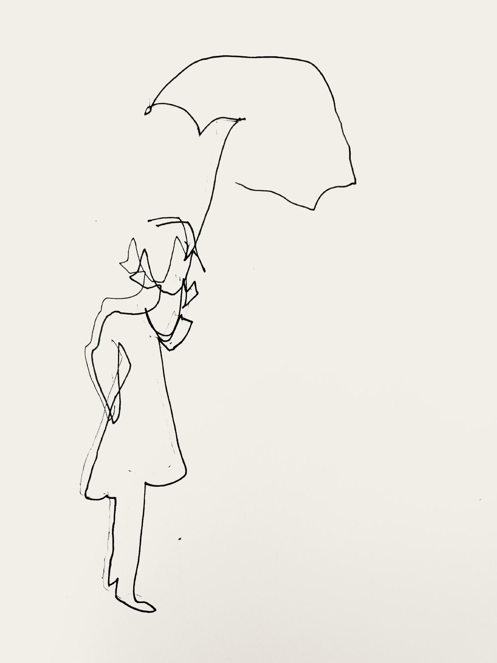 Girl with Umbrella (two)